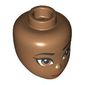 Minidoll Head, Black Eyebrows, Brown Eyes, Peach Lips, Closed Mouth