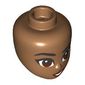 Minidoll Head, Black Eyebrows, Reddish Brown Eyes, Dark Red Lips, Open Mouth
