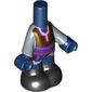 Microdoll Body Pants Dark Blue with Dark Brown Tunic, Magenta Trim, White Shirt, Black Feet, Dark Blue Hands print