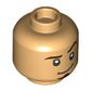 Minifig Head Flynn Rider, Reddish Brown Eyebrows, Goutee, Raised Eyebrow, Smirk / Innocent Smile print