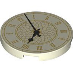 Tile Round 3 x 3 with Clock print