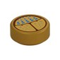 Tile Round 1 x 1 with Gold Scarab, Blue Spots print