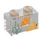 Brick 1 x 2 without Bottom Tube with Fish Tank, Goldfish, Seaweed print