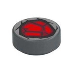 Tile Round 1 x 1 with Embedded Red Gem (Blood Stone) print