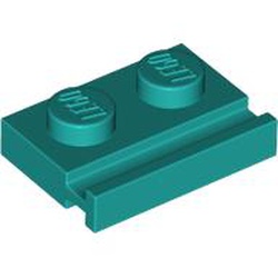 LEGO part 32028 PLATE 1X2 WITH SLIDE in Bright Bluish Green/ Dark Turquoise