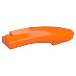LEGO part  RIGHT SHELL 2X10X2, OUTSIDE BOW, W/ CUT in Bright Orange/ Orange