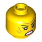 Minifig Head Sora, Coral Eyeshadow and Lips, Gold Markings, Golden Eyes / Angry Grin print