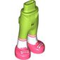 Minidoll Hips and Trousers with Back Pockets with White Socks, Coral Shoes print
