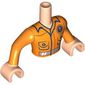 Minidoll Torso Man with Light Nougat Hands, Orange Shirt, Dark Blue Trim, Reflective Stripe print