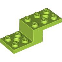 LEGO part 11215 STONE 1X2X1 1/3 W. 2 PLATES 2X2 in Bright Yellowish Green/ Lime