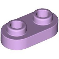 LEGO part 35480 PLATE 1X2, ROUNDED, NO. 1 in Lavender