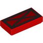 Tile 1 x 2 with Black Square, Cross print