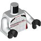 Torso Race Suit, Black and Red Trim, 'PORSCHE MOTORSPORT' print, White Arms, Black Hands