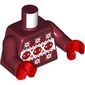 Torso, Christmas Sweater, Red Spider-Man Faces, White Snowflakes print, Dark Red Arms, Red Hands