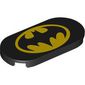 Tile Round 2 x 4 with Batman Symbol print