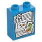 Duplo Brick 1 x 2 x 2 with Papers, Dog, Vegetables print