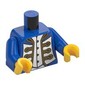 Torso Jacket, White/Gold Decoration Print (Bluecoat Admiral), Blue Arms, Yellow Hands