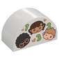 Duplo Brick 2 x 4 x 2 Curved Top, 3 Childrens Heads and '1, 2, 3' Print
