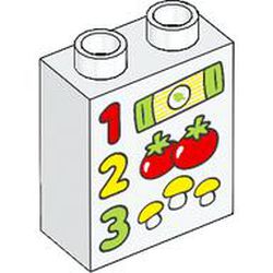 LEGO part BRICK 1X2X2, NO. 227 in White