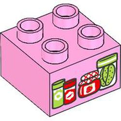 LEGO part BRICK 2X2, NO. 177 in Light Purple/ Bright Pink