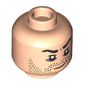 Minifig Head Scabior, Eyebrows, Stubbled Beard, Complacent Smirk / Scared print