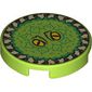 Tile Round 2 x 2 with Circle of Teeth, Yellow Eyes print