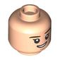 Minifig Head Hermione Granger, Reddish Brown Eyebrows, Smile / Worried Print