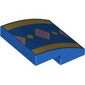 Slope Curved 2 x 2 x 2/3 with Bright Light Orange Stripes, Bright Pink Diamonds print