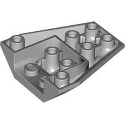 LEGO part 13349 Wedge Sloped Inverted 4 x 4 Triple [4 Connections between Front Studs] in Medium Stone Grey/ Light Bluish Gray