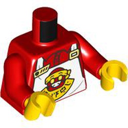 LEGO part MINI UPPER PART, NO. 6664 in Bright Red/ Red