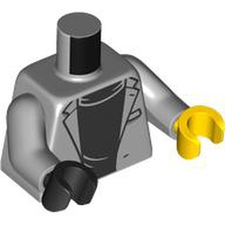 LEGO part MINI UPPER PART, NO. 6665 in Medium Stone Grey/ Light Bluish Gray