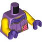Torso Vest, Coral Side Panels, Dark Purple Shoulder Panels Print, Yellow Arms, Dark Purple Hands