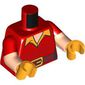 Torso, Dual Molded Arms, Tunic, Dark Red Belt, Gold Belt Buckles, Bright Light Orange Collar print, Red Sleeves Pattern, Medium Nougat Arms, Bright Light Orange Hands