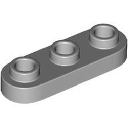 LEGO part 77850 Plate Special 1 x 3 Rounded with 3 Open Studs in Medium Stone Grey/ Light Bluish Gray