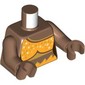 Torso, Bright Light Orange Top, White Stars print, Medium Brown Arms and Hands