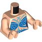 Torso, Blue Bikini, Silver Stars, Sand Green Stripes print, Light Nougat Arms and Hands