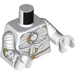 Torso, Light Bluish Grey Wrappings, Gold Crest, Belt print, White Arms and Hands