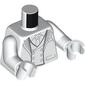 Torso, Tuxedo, White Vest, Shirt, Light Bluish Grey Trim, Buttons, Tie print, White Arms and Hands