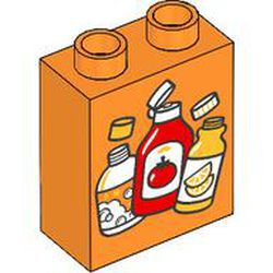 LEGO part BRICK 1X2X2, NO. 223 in Bright Orange/ Orange