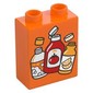 Duplo Brick 1 x 2 x 2 with Plastic Bottles print