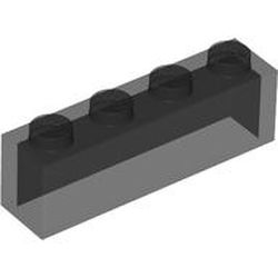 LEGO part 35256 BRICK 1X4 W/O PINS in Trans-Black