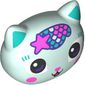 Minidoll Head Special, Kitten/Cat with Scales, Dark Turquoise Ears, Dark Pink Nose print