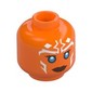 Minifig Head Ahsoka, White Markings, Blue Eyes, Dark Red Lips, Smile / Angry Grinn