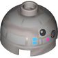 Brick Round 2 x 2 Dome Top, Vented Stud with Dark Azure Squares Astromech Droid Print (R2-BHD)