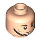 Minifig Head Rebel Trooper, Reddish Brown Eyebrows, Black Chin Strap, Closed Mouth / Angry Frown Print