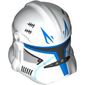 Helmet Clone Trooper Phase 2, Closed Front, Holes for Visor with Blue Markings, Black Score Marks print (Captain Rex)