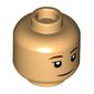 Minifig Head Yuki Nagasato, Dark Brown Eyebrows, Open Mouth / Closed Mouth
