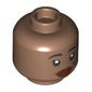 Minifig Head Asisat Oshoala, Black Eyebrows, Beauty Mark, Dark Red Lips, Closed Mouth Smile / Open Mouth Smile print