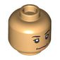 Minifig Head Sam Kerr, Black Eyebrows, Closed Squiggly Mouth, Open Mouth Smile print