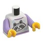 Torso, Shirt with Raccoon print, Lavender Arms, Yellow Hands